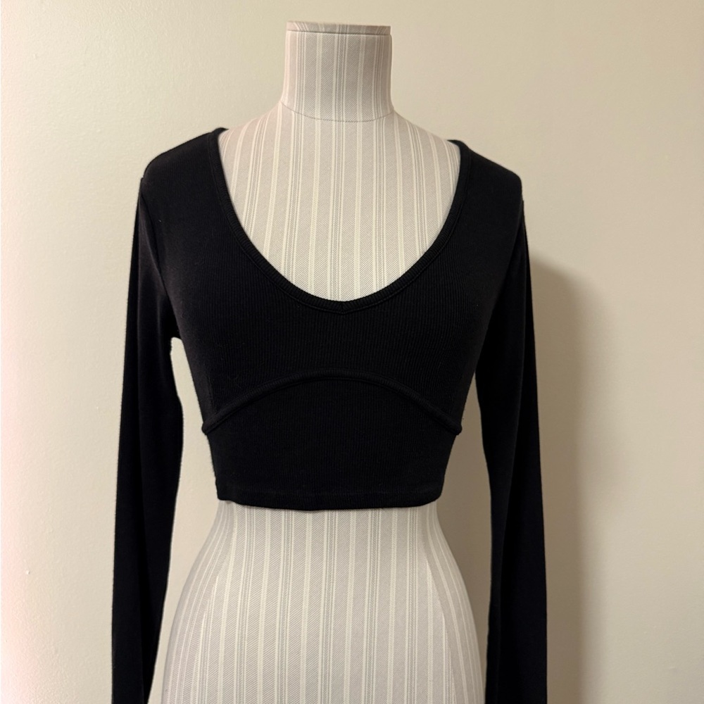 Garage Black Fitted Bodysuit Crop Top